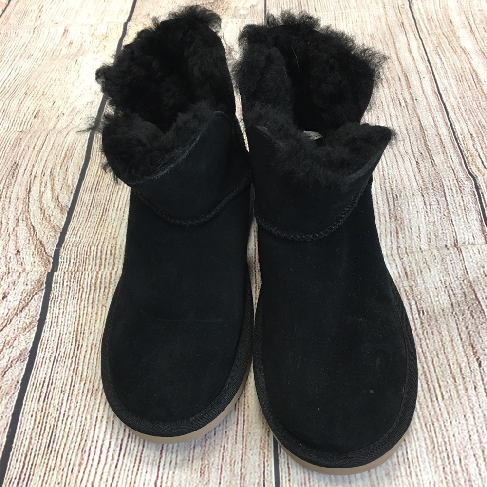😍Kookaburra Ugg Black Suede Fuzzy Lining Boots Sz 5